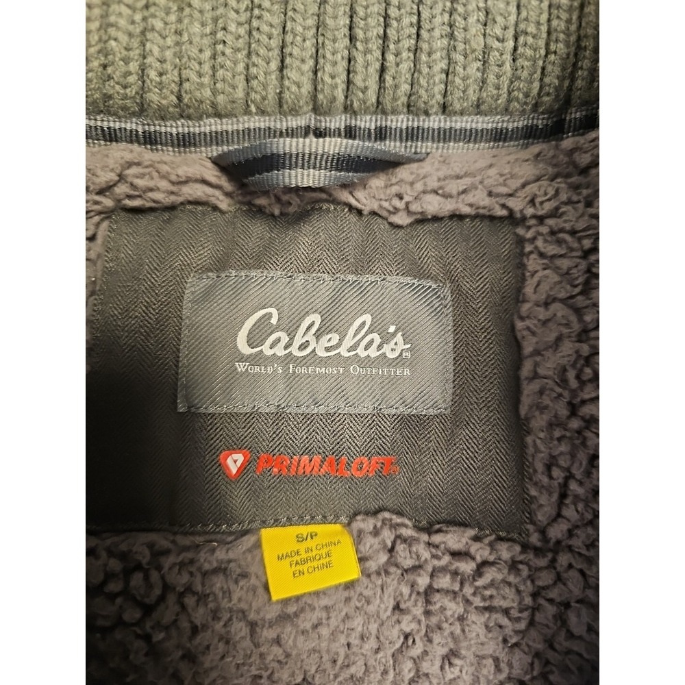 Cabela's Primaloft Winter Vest Sherpa Lined Petite Small Women Gray Full Zip - Picture 2 of 10